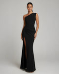 Aileene | Women's One-Shoulder High Slit Wedding Guest Dress