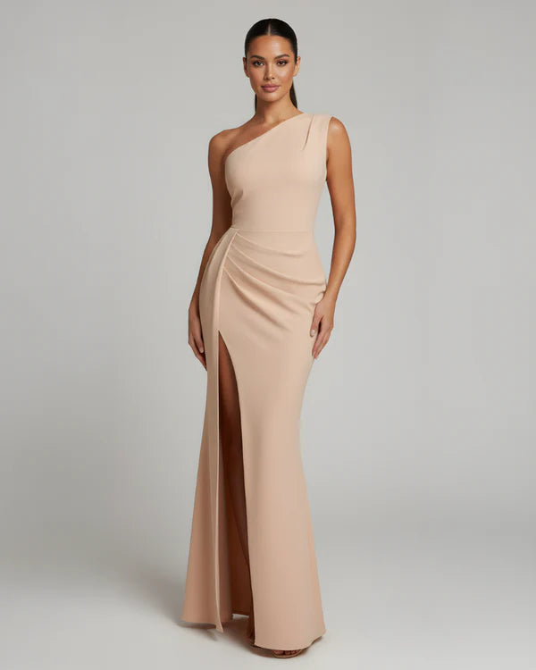 Aileene | Women's One-Shoulder High Slit Wedding Guest Dress