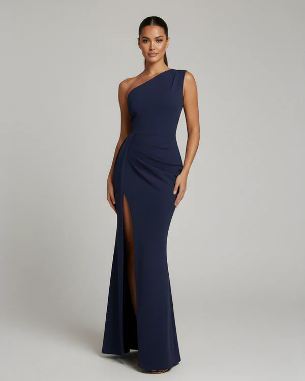 Aileene | Women's One-Shoulder High Slit Wedding Guest Dress