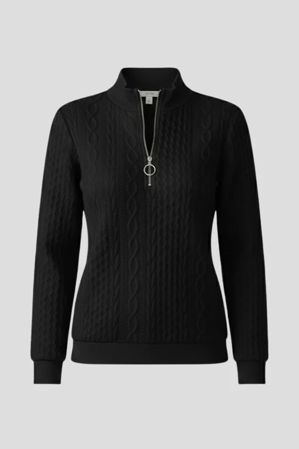 Ailene | Women’s Long Sleeve Zip Front Knit Sweater