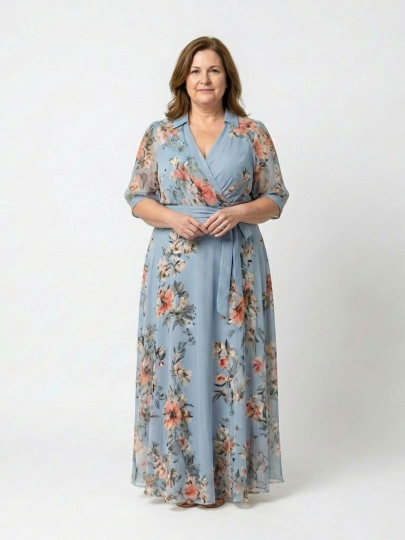 Aimee | Women’s Flowy Floral V Neck Summer Maxi Dress