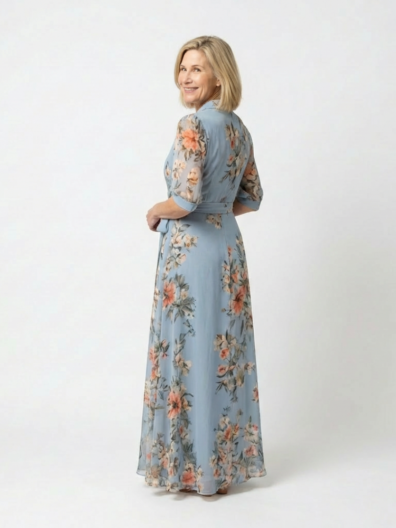 Aimee | Women’s Flowy Floral V Neck Summer Maxi Dress