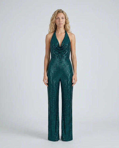Ainsleigh | Women's Sleeveless Wide-Leg Open Back Jumpsuit