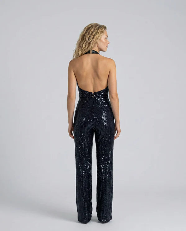 Ainsleigh | Women's Sleeveless Wide-Leg Open Back Jumpsuit