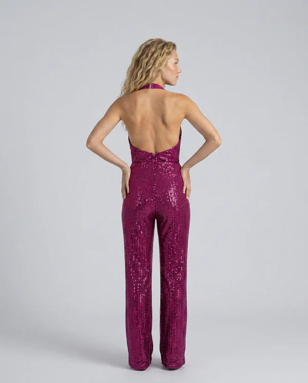 Ainsleigh | Women's Sleeveless Wide-Leg Open Back Jumpsuit