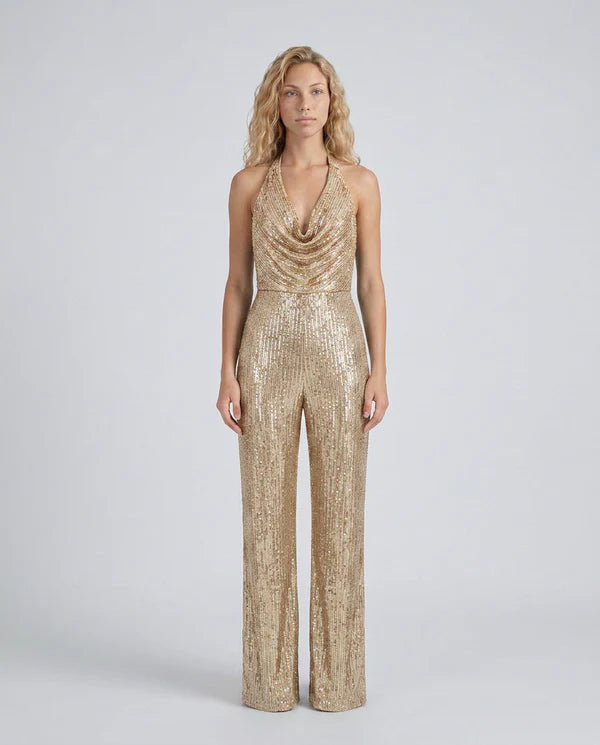 Ainsleigh | Women's Sleeveless Wide-Leg Open Back Jumpsuit