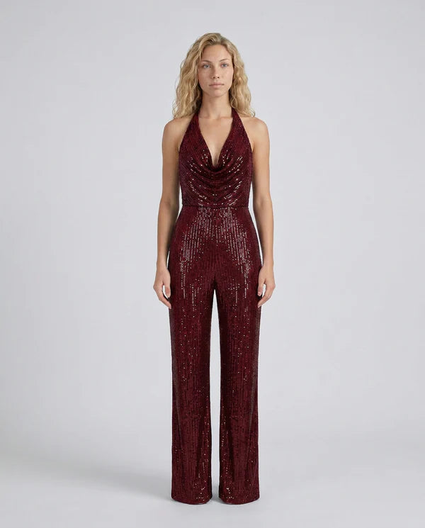 Ainsleigh | Women's Sleeveless Wide-Leg Open Back Jumpsuit