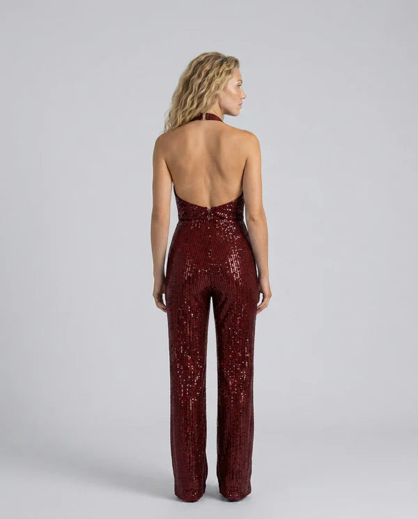 Ainsleigh | Women's Sleeveless Wide-Leg Open Back Jumpsuit