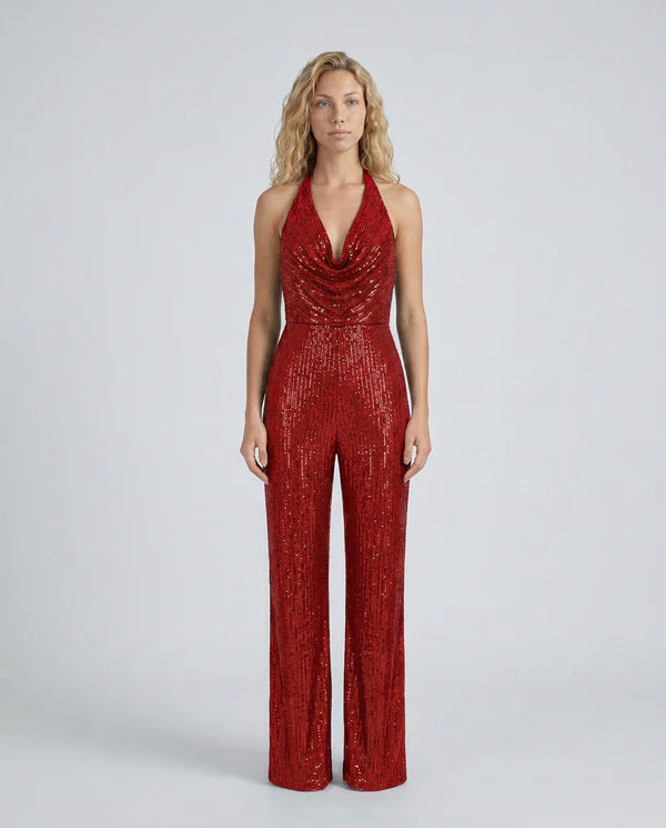 Ainsleigh | Women's Sleeveless Wide-Leg Open Back Jumpsuit