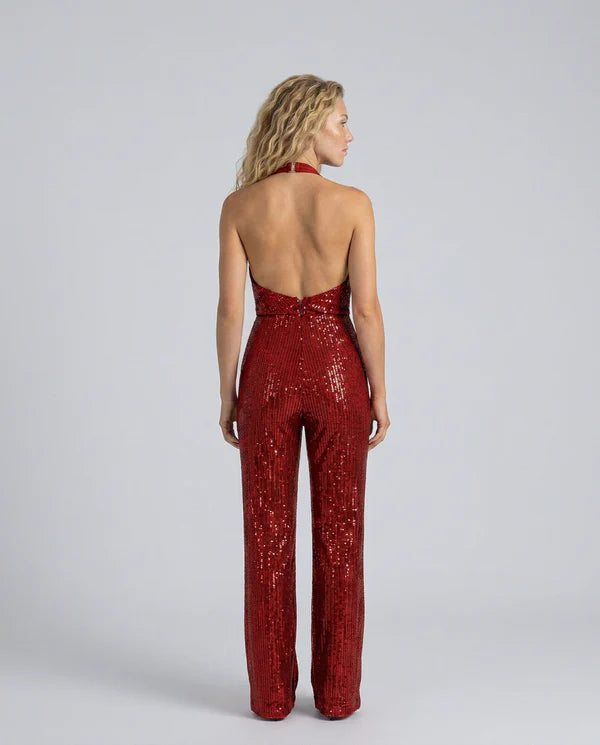 Ainsleigh | Women's Sleeveless Wide-Leg Open Back Jumpsuit