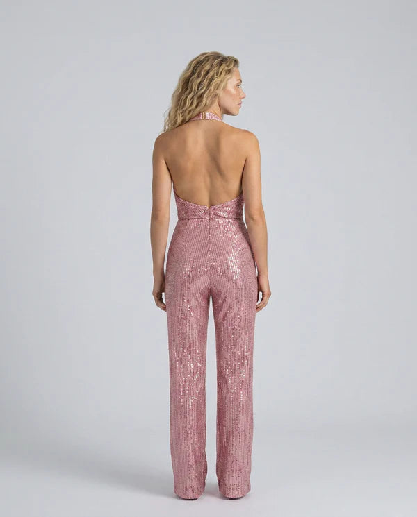 Ainsleigh | Women's Sleeveless Wide-Leg Open Back Jumpsuit