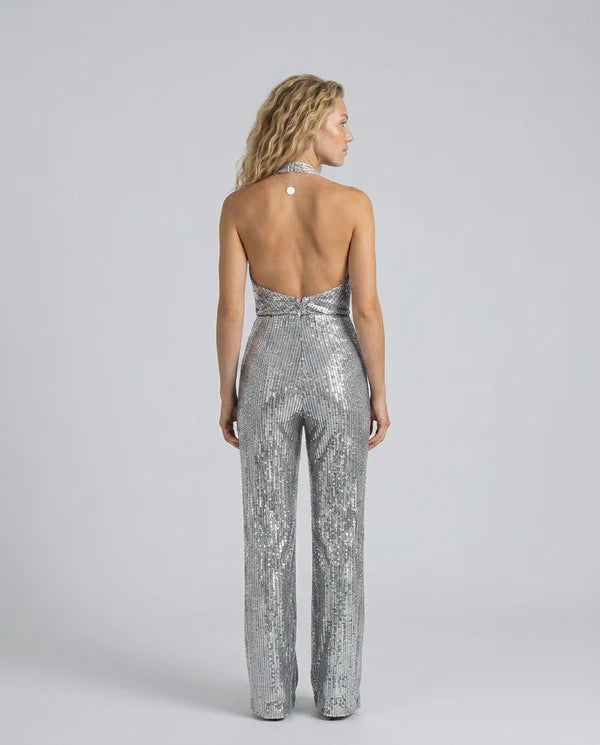 Ainsleigh | Women's Sleeveless Wide-Leg Open Back Jumpsuit