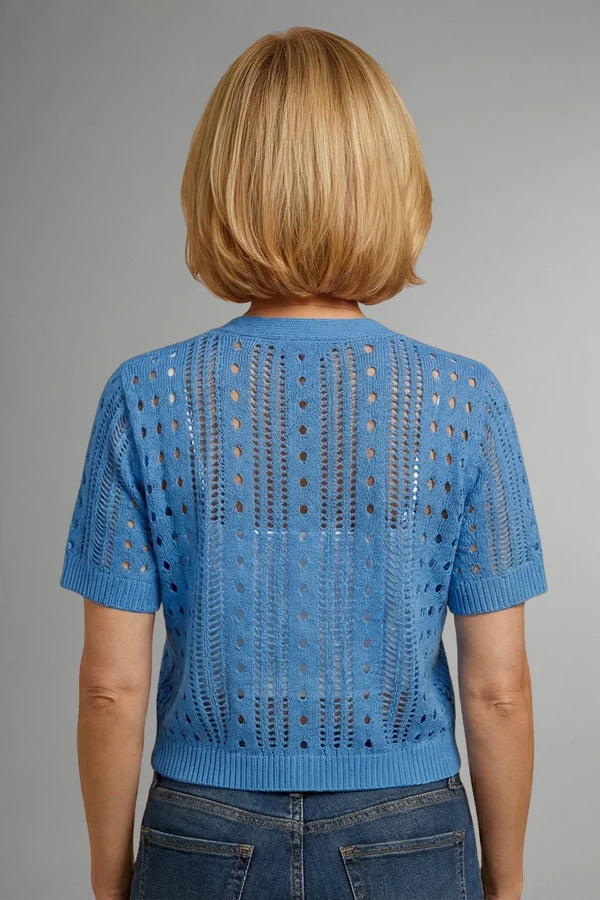 Aiora | Women’s Short Sleeve Button Front Knit Summer Cardigan
