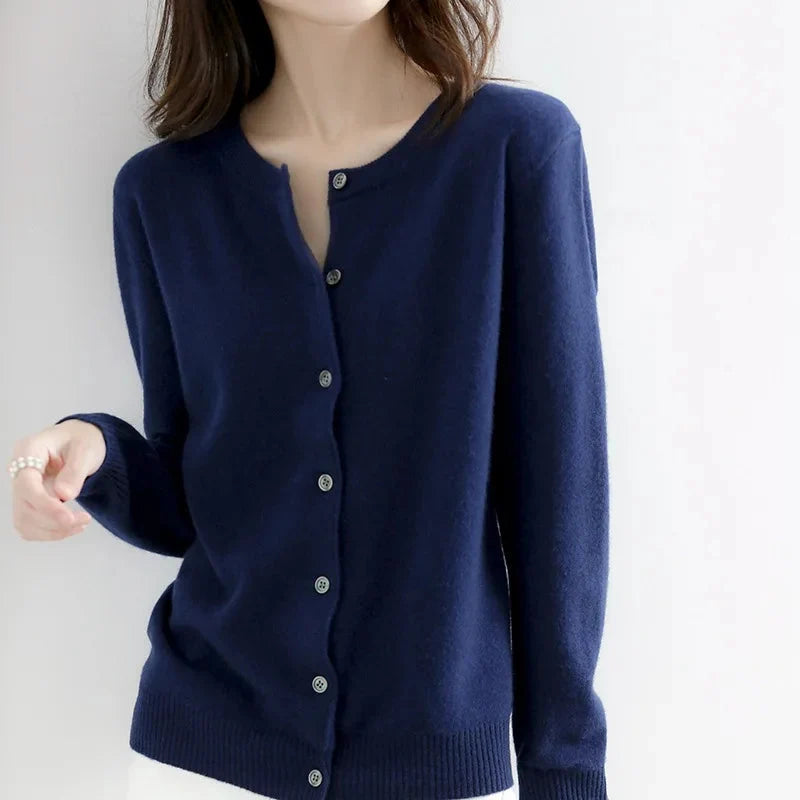Airlea | Women’s Round Neck Button Front Knit Cardigan