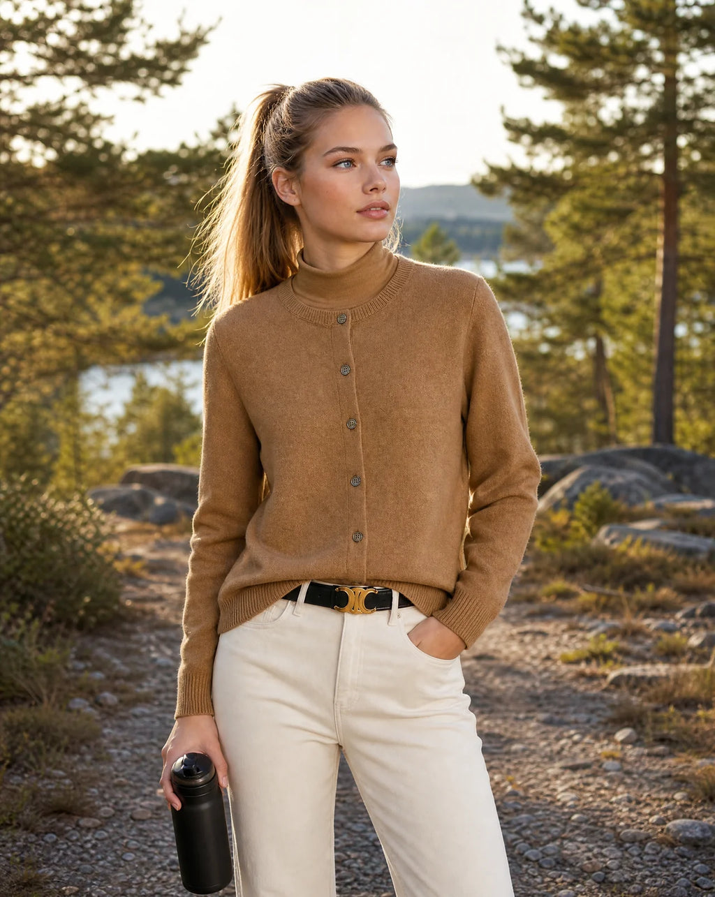 Airlea | Women’s Round Neck Button Front Knit Cardigan