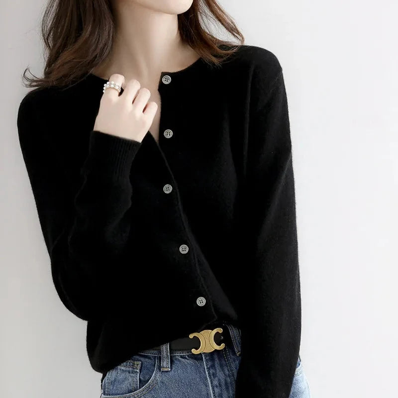 Airlea | Women’s Round Neck Button Front Knit Cardigan
