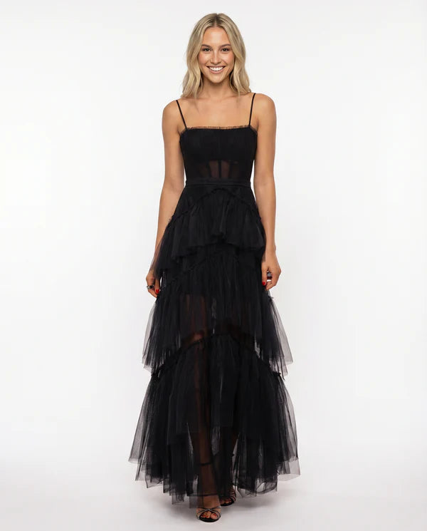 Aithne | Women's Strappy Tiered Corset Wedding Guest Dress