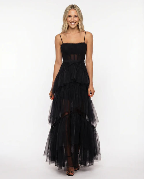 Aithne | Women's Strappy Tiered Corset Wedding Guest Dress