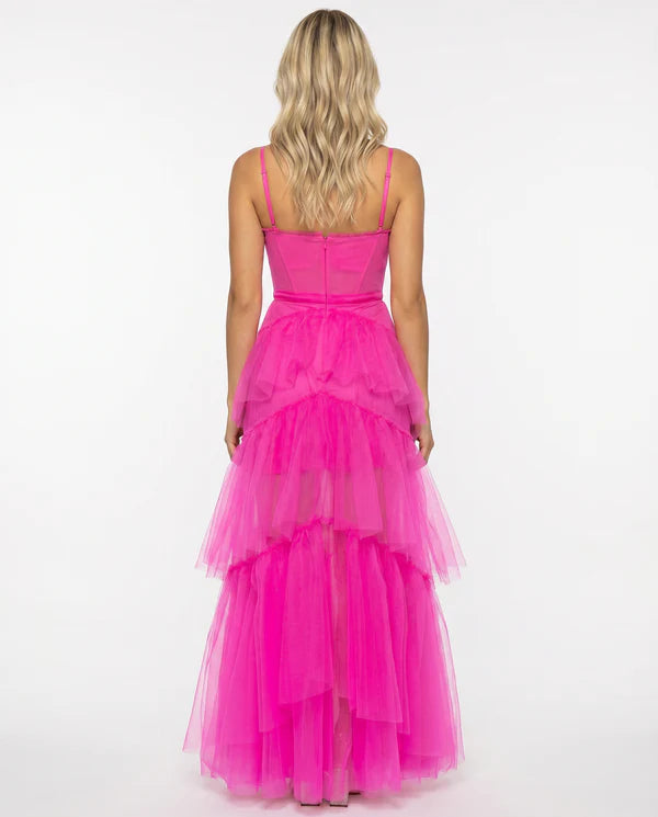 Aithne | Women's Strappy Tiered Corset Wedding Guest Dress