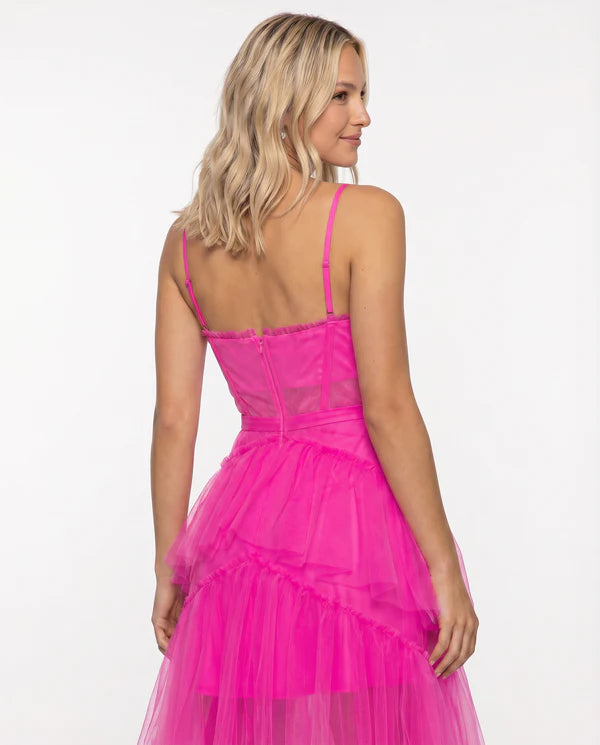 Aithne | Women's Strappy Tiered Corset Wedding Guest Dress