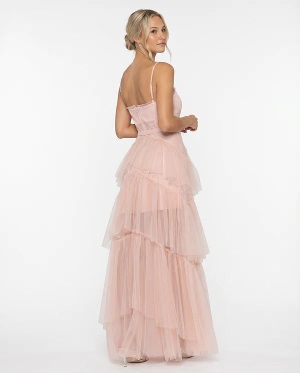 Aithne | Women's Strappy Tiered Corset Wedding Guest Dress