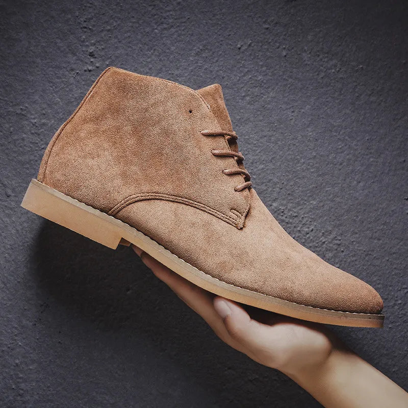 Aiyana | Men’s Lace Up Closed Toe Low Block Heel Boots