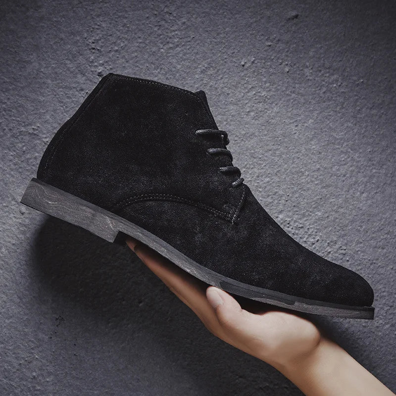 Aiyana | Men’s Lace Up Closed Toe Low Block Heel Boots