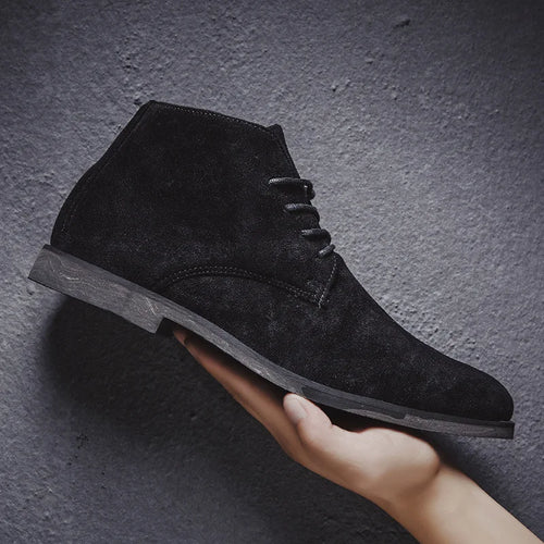 Aiyana | Men’s Lace Up Closed Toe Low Block Heel Boots