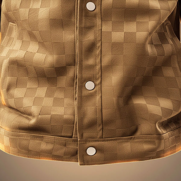 Dakari | Men’s Long Sleeve Checkered Button Front Collared Jacket