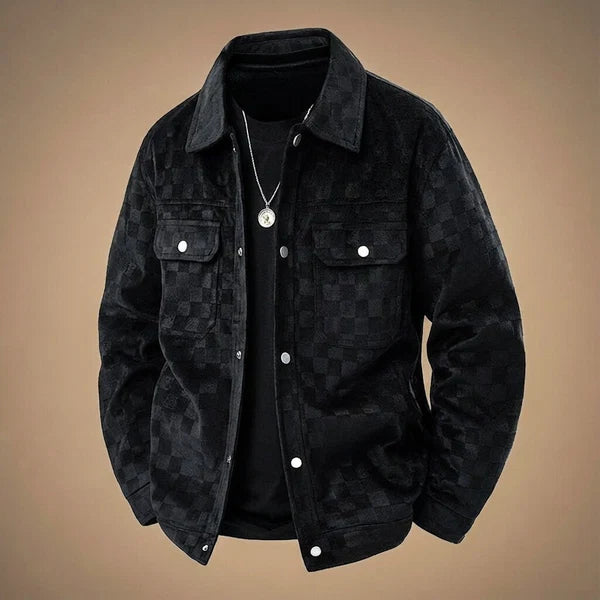 Dakari | Men’s Long Sleeve Checkered Button Front Collared Jacket