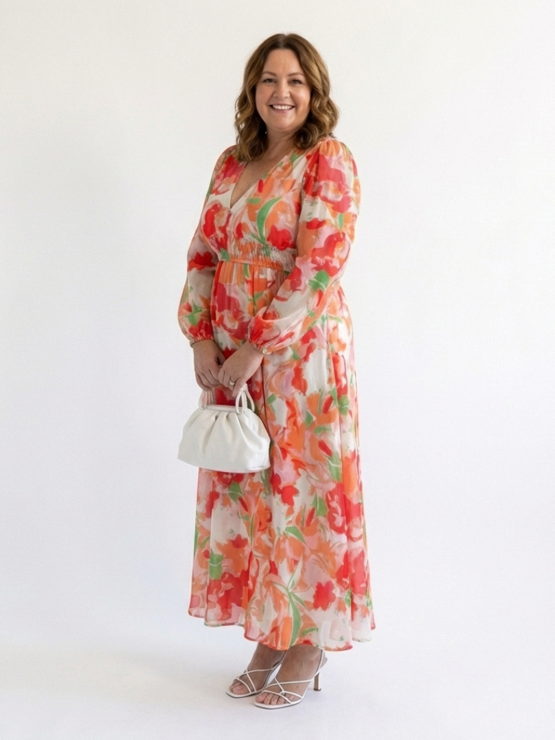 Alana | Women’s Long Sleeve Floral Print Maxi Dress