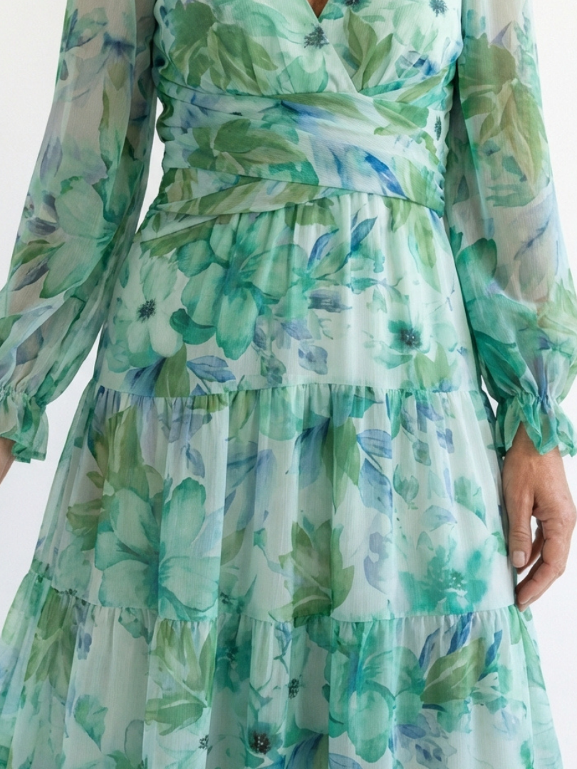 Alana | Women’s Long Sleeve Floral Print Maxi Dress