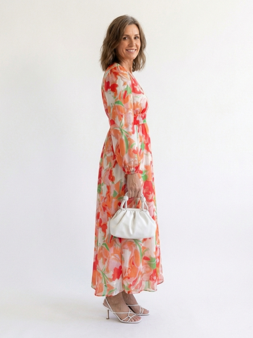 Alana | Women’s Long Sleeve Floral Print Maxi Dress