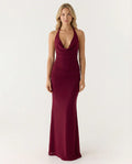 Alannah | Women's Cowl Halter Neck Sleeveless Maxi Dress