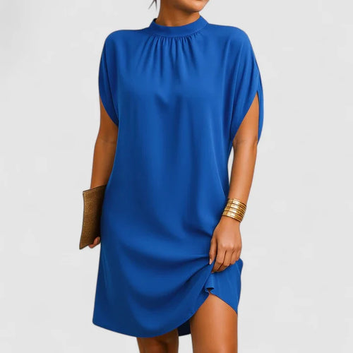 Alannis | Women’s High Neck Draped Summer Mini Dress