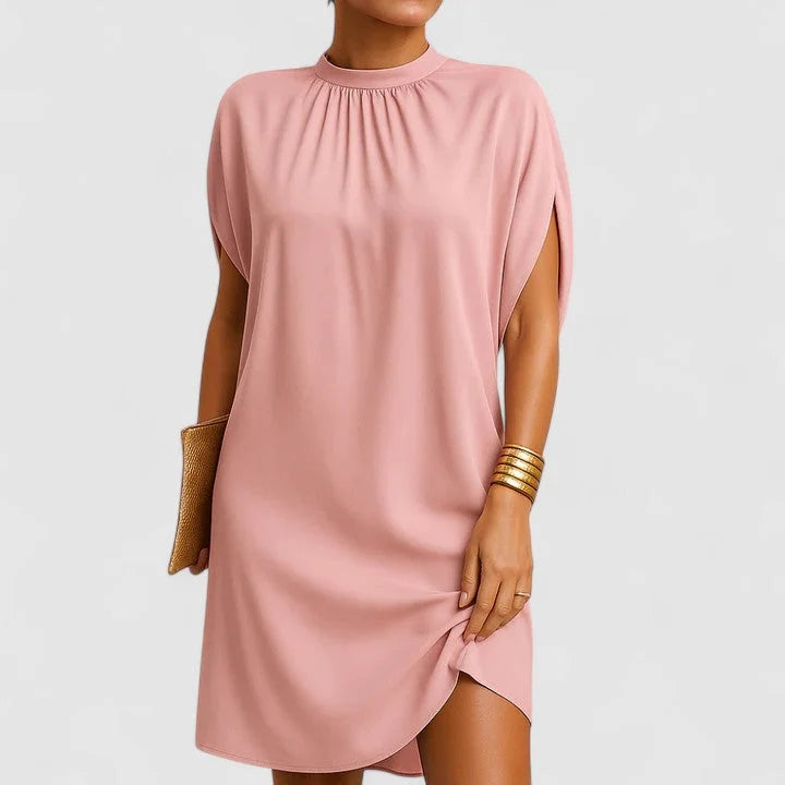 Alannis | Women’s High Neck Draped Summer Mini Dress