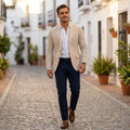 Alara | Men's Slim Fit Long Sleeve Button Front Blazer