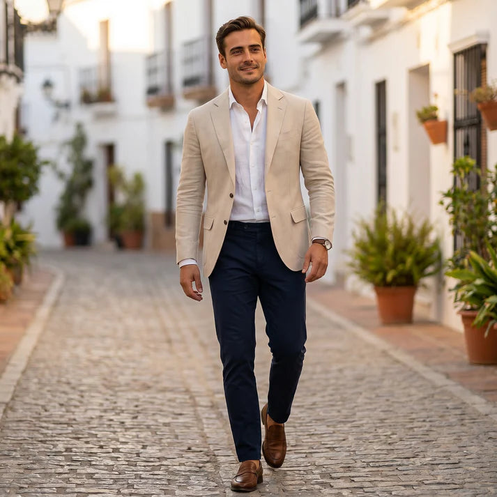 Alara | Men's Slim Fit Long Sleeve Button Front Blazer