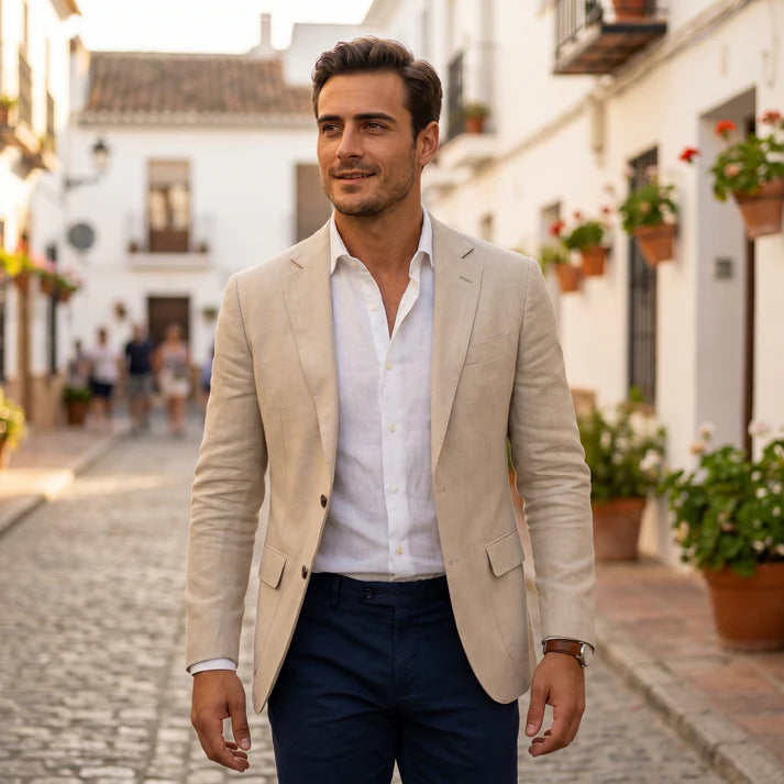 Alara | Men's Slim Fit Long Sleeve Button Front Blazer