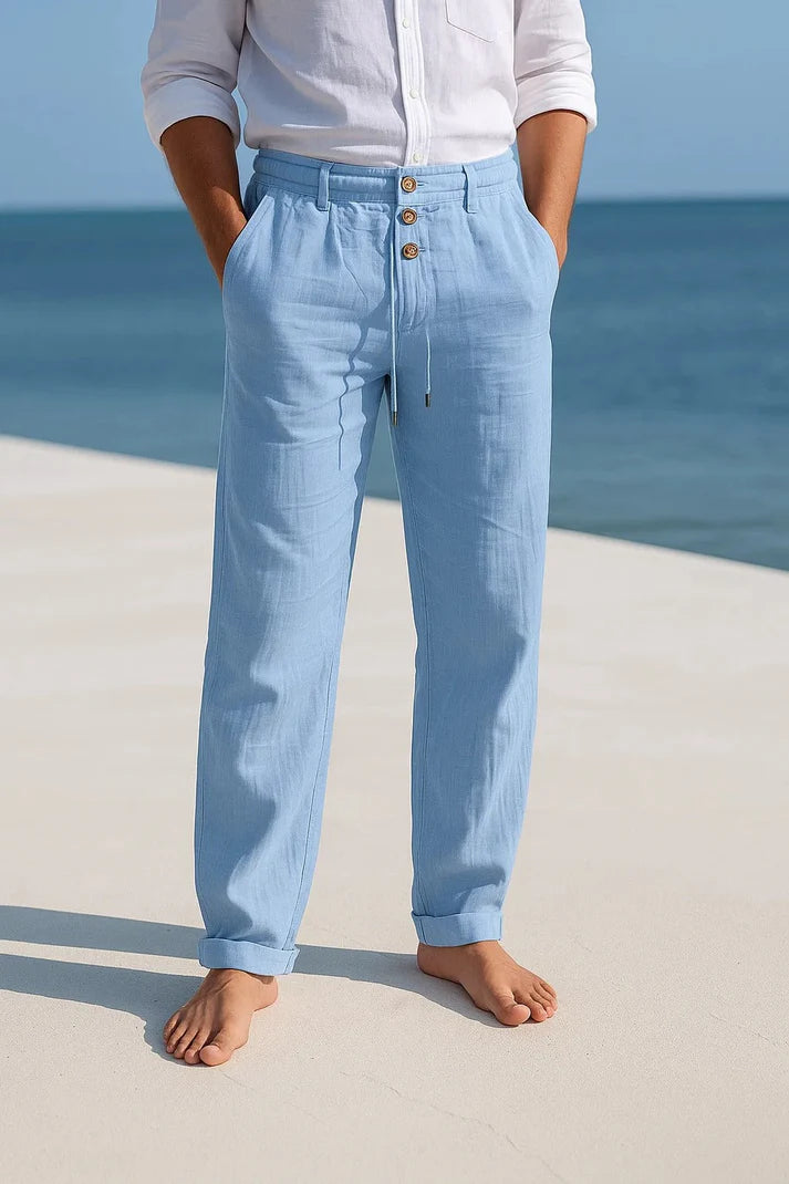 Alatau | Men's Straight Leg Drawstring Button Front Trousers