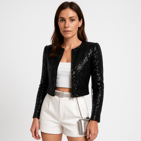 Alavina | Women's Open Front Cropped Length Jacket