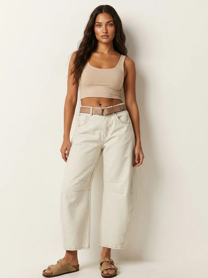 Alaya | Women’s Front Pockets Wide Leg Denim Jeans