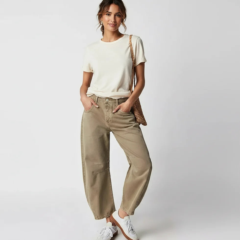 Alaya | Women’s Front Pockets Wide Leg Denim Jeans