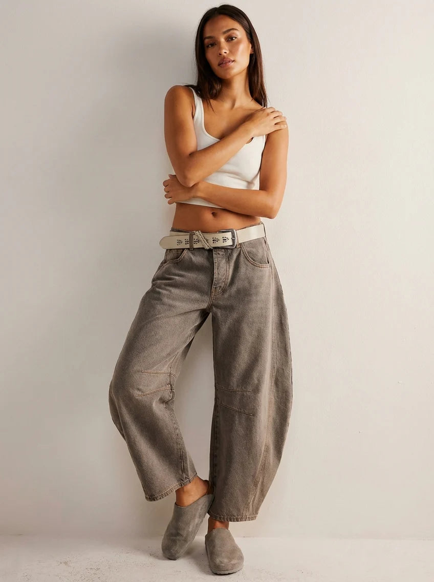 Alaya | Women’s Front Pockets Wide Leg Denim Jeans