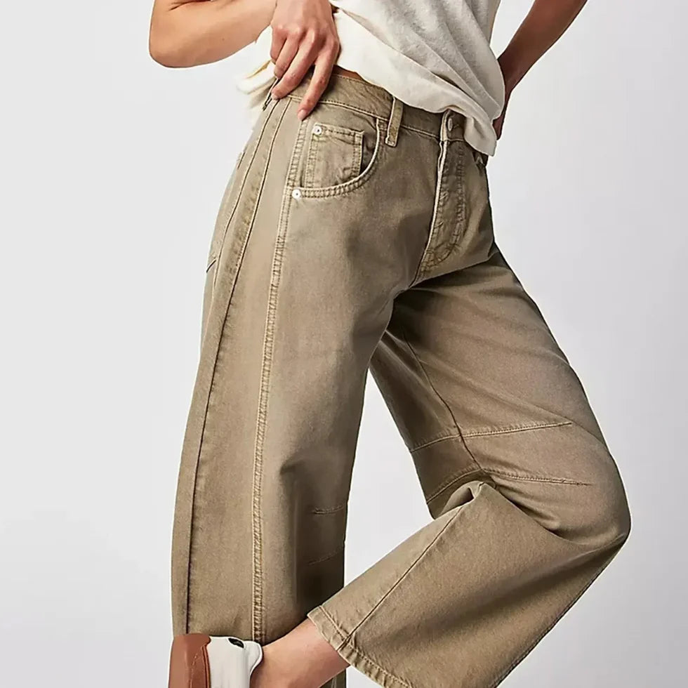 Alaya | Women’s Front Pockets Wide Leg Denim Jeans