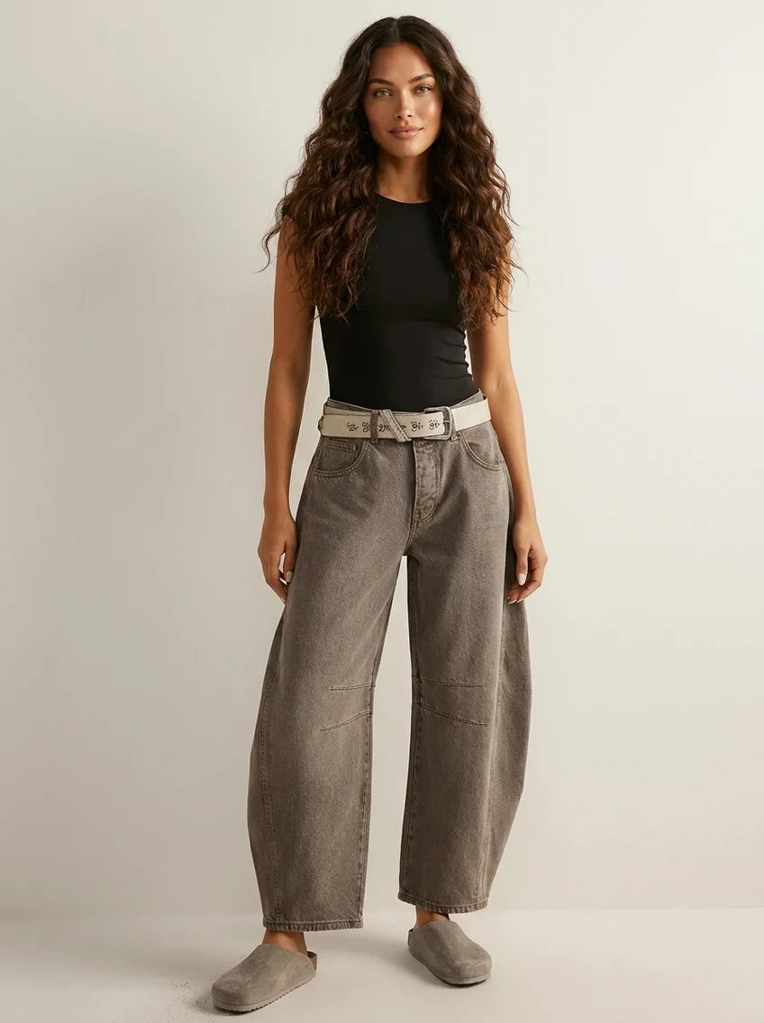 Alaya | Women’s Front Pockets Wide Leg Denim Jeans