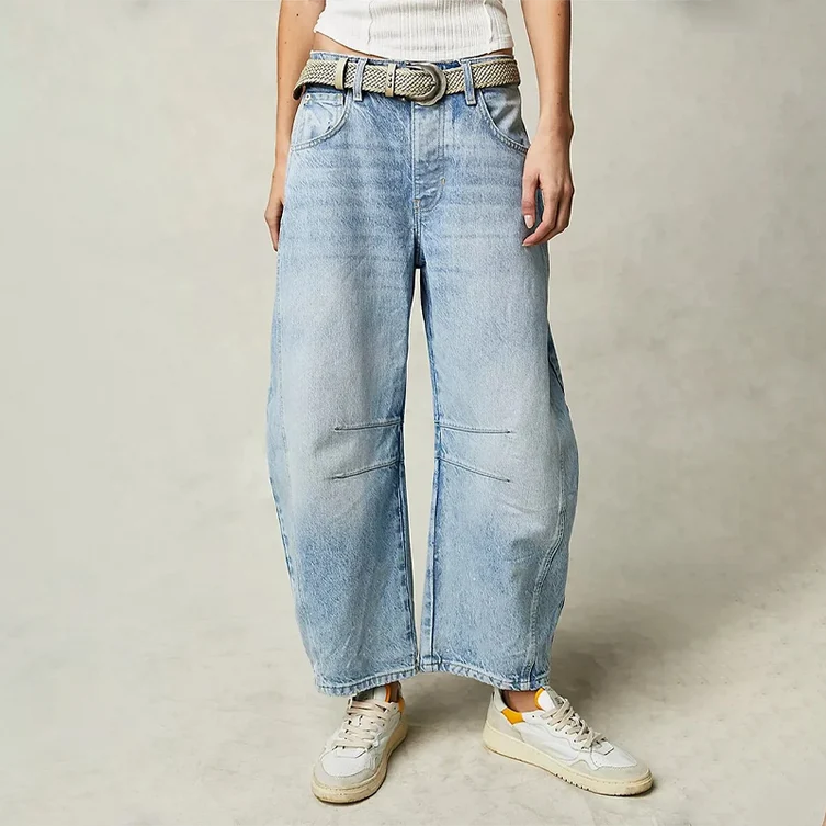 Alaya | Women’s Front Pockets Wide Leg Denim Jeans