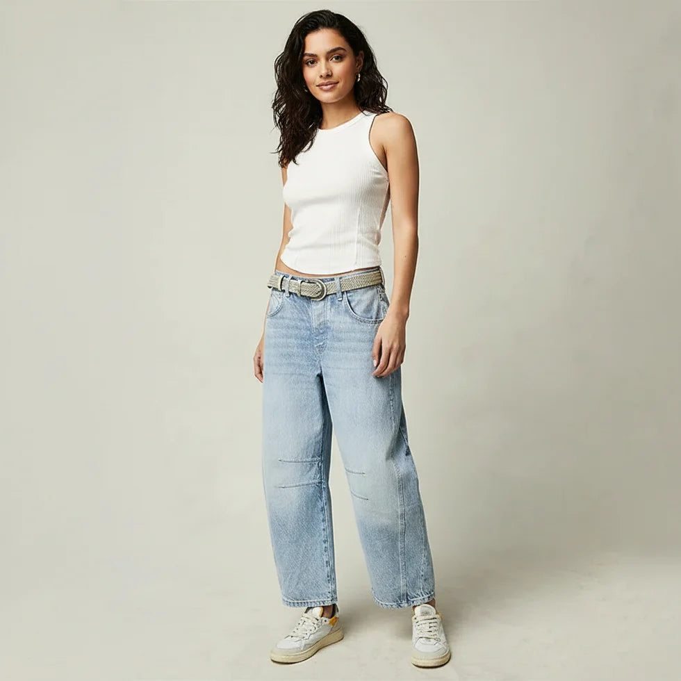 Alaya | Women’s Front Pockets Wide Leg Denim Jeans