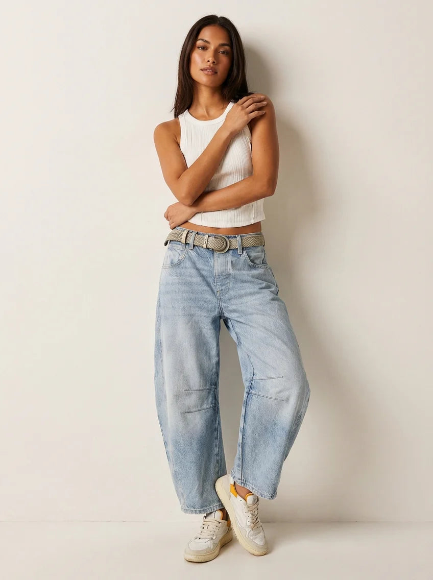 Alaya | Women’s Front Pockets Wide Leg Denim Jeans