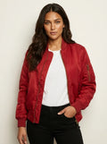 Albane | Women’s Zip Front Utility Pocket Bomber Jacket